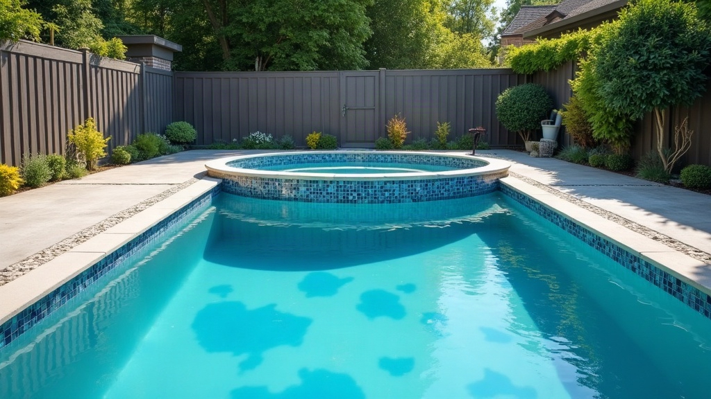 Above ground and in ground pool side by side showing the structural difference between the two pool types