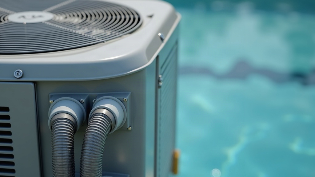Heat pump fan grille used to compare gas heater vs heat pump pool heating
