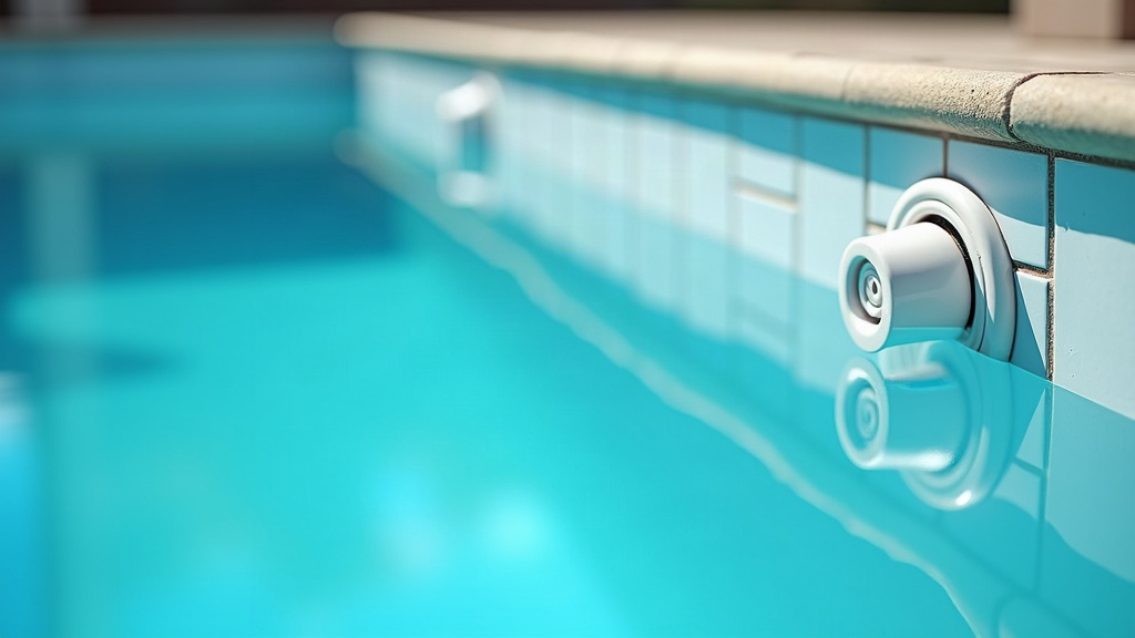 Pool skimmer and return jet, two points in how a swimming pool circulates water