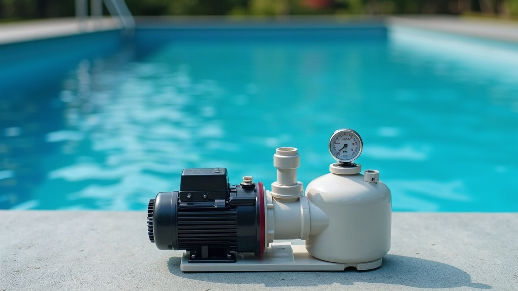 Pool pump and filter equipment showing how a swimming pool circulates water through pipes