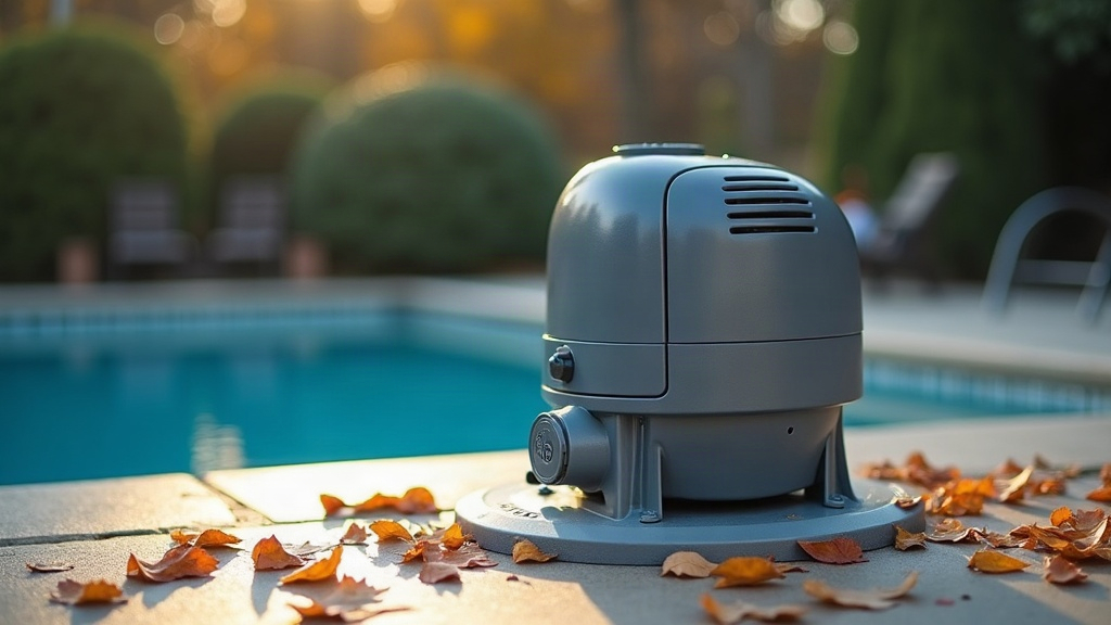Pool heater and pump equipment on an equipment pad used to extend a short swimming season
