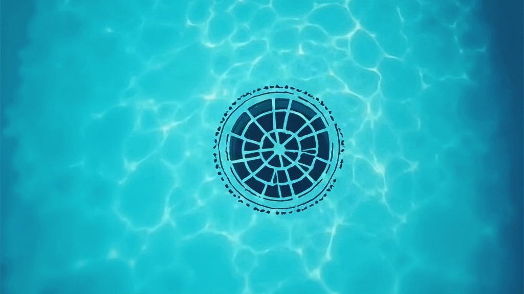 Main drain grate on the floor of a swimming pool, illustrating how it differs from a surface skimmer
