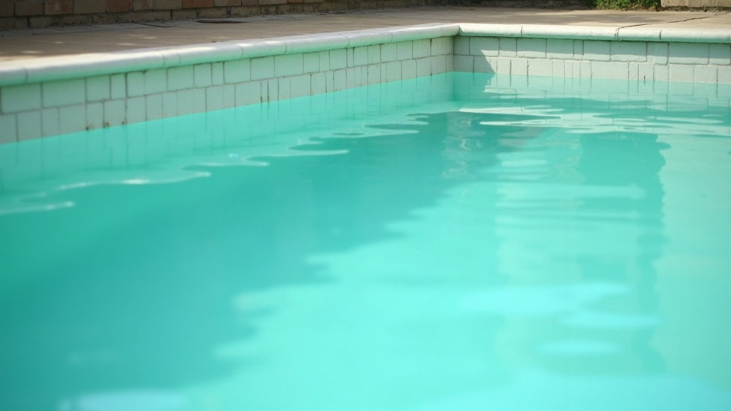 Faint green algae film along a pool waterline showing what causes algae to take hold in a pool