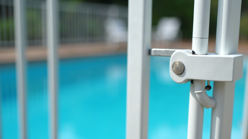 Self-latching gate hardware required under most pool barrier and fence codes