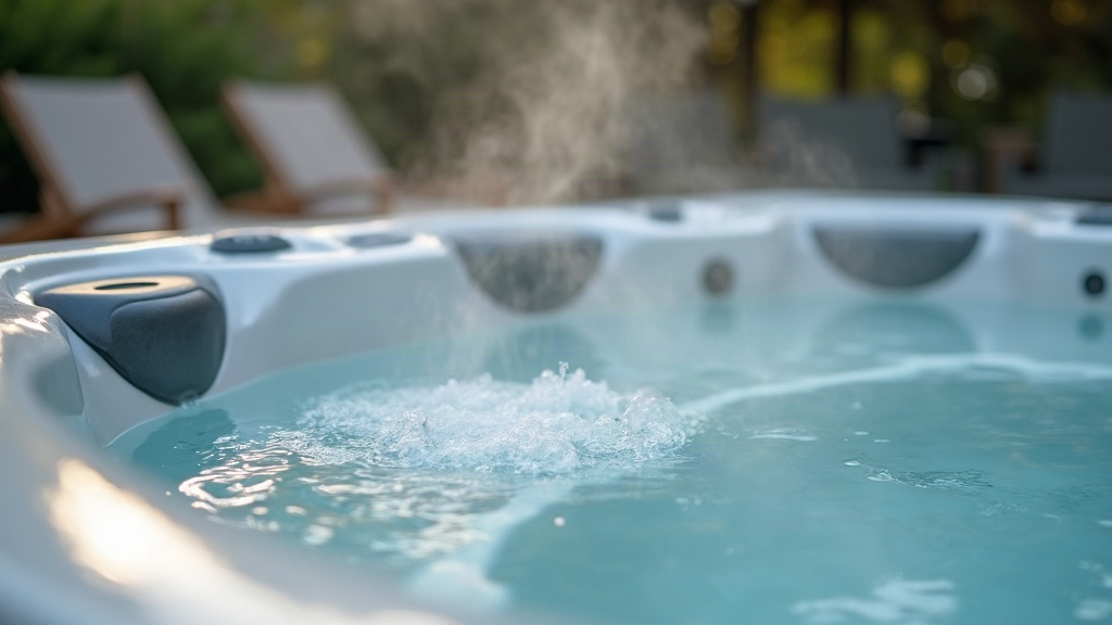Steam rising off still hot tub water showing what a hot tub costs to run over time