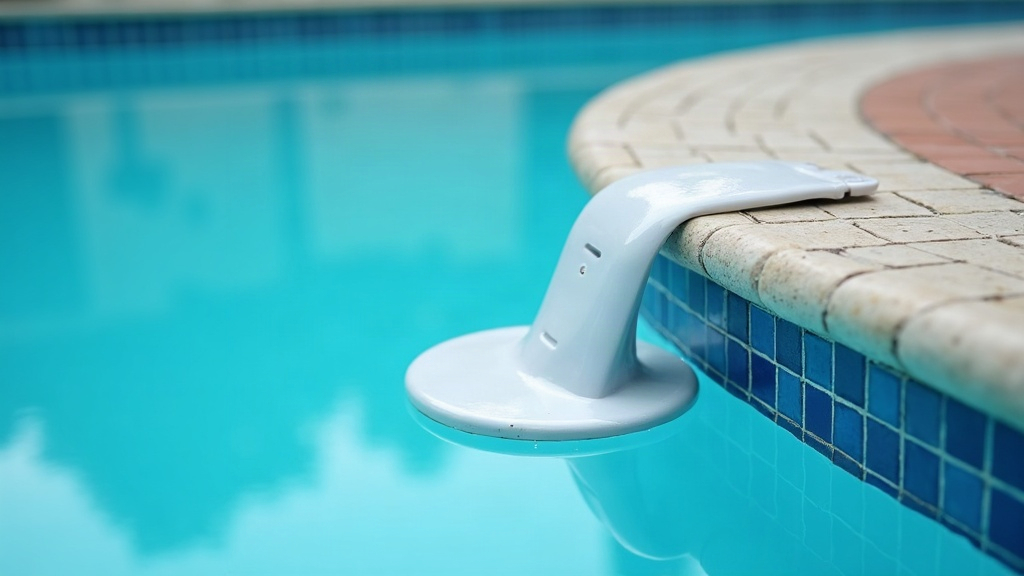 Pool safety cover anchor fitted at the edge, one layer of layered pool safety