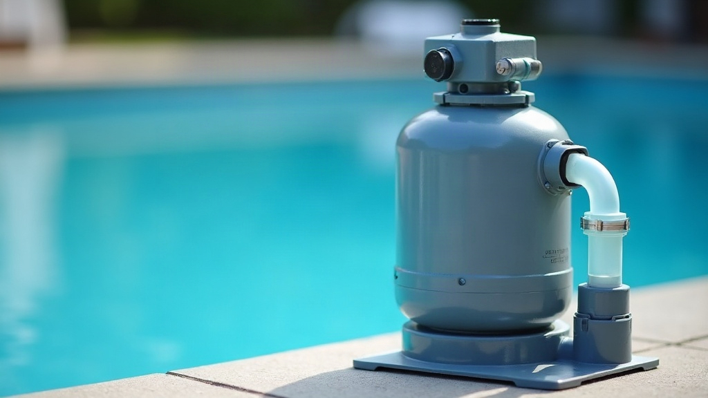Salt chlorine generator cell mounted on a pool equipment pad producing chlorine for a saltwater pool