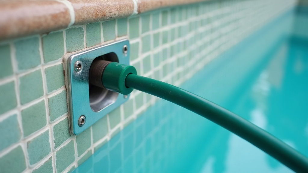 Bonding wire connection near a pool light niche illustrating pool bonding and grounding