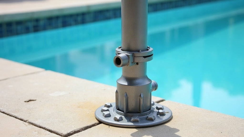 Bonding wire clamped to metal pool equipment as part of pool bonding and grounding