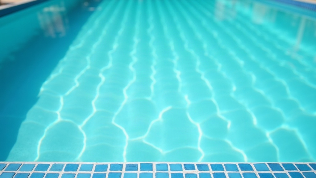 Crystal clear pool water showing what makes pool water clear down to the tiled floor