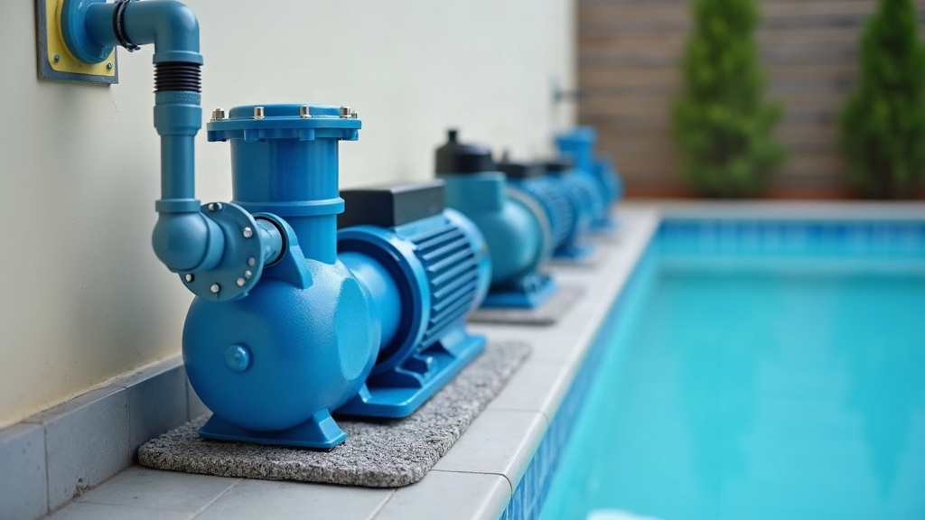 Pool equipment pad with pump and filter housing installed by a builder
