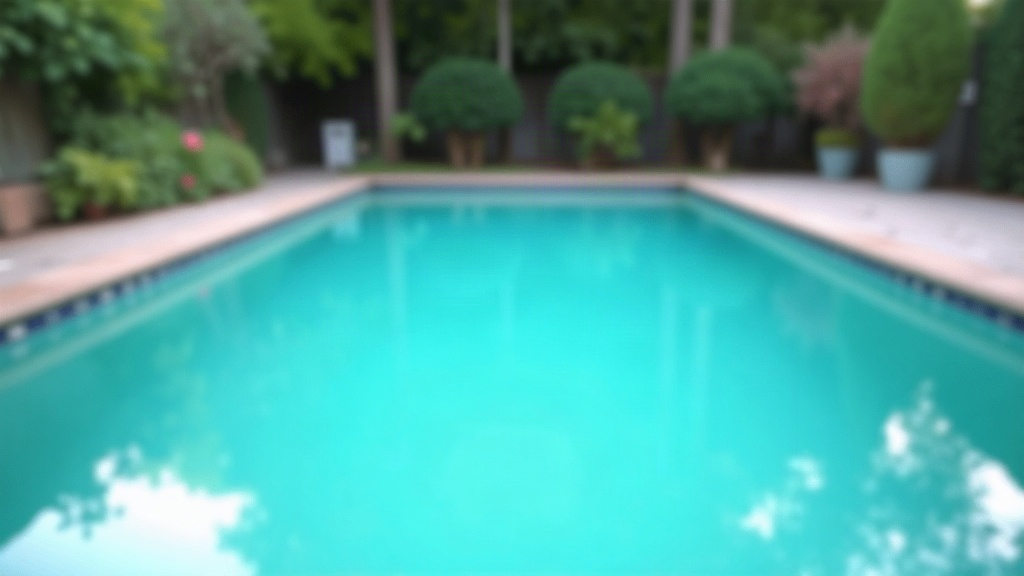 Backyard swimming pool and equipment pad viewed during a home inspection before buying a house with a pool