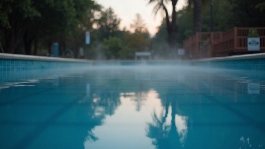 Pool water level sitting below the tile line, showing the kind of gradual drop that raises questions about why pools lose water