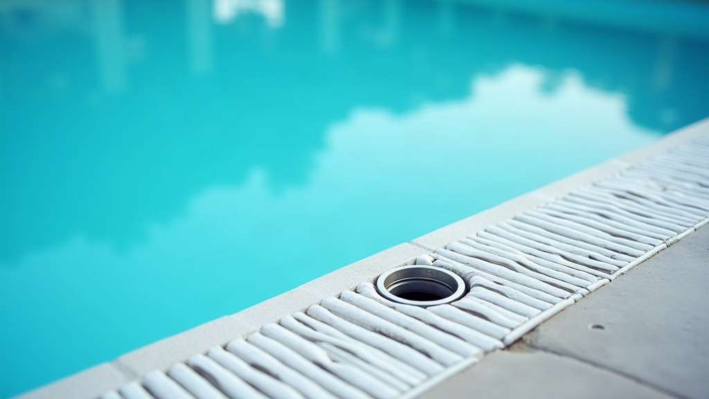 Calm pool water surface near a skimmer, illustrating why daily pool circulation matters