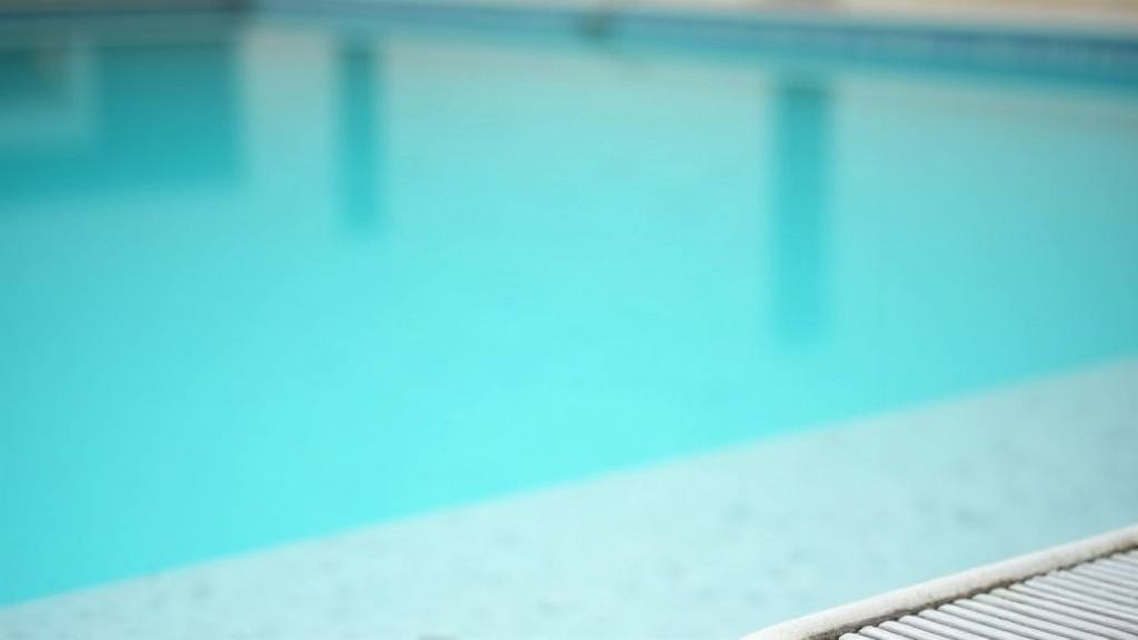 Cloudy pool water with a hazy appearance along a tiled waterline
