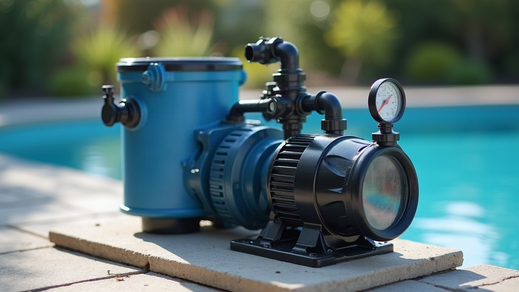 Pool pump and filter housing on an equipment pad, the main source of a pool's energy use
